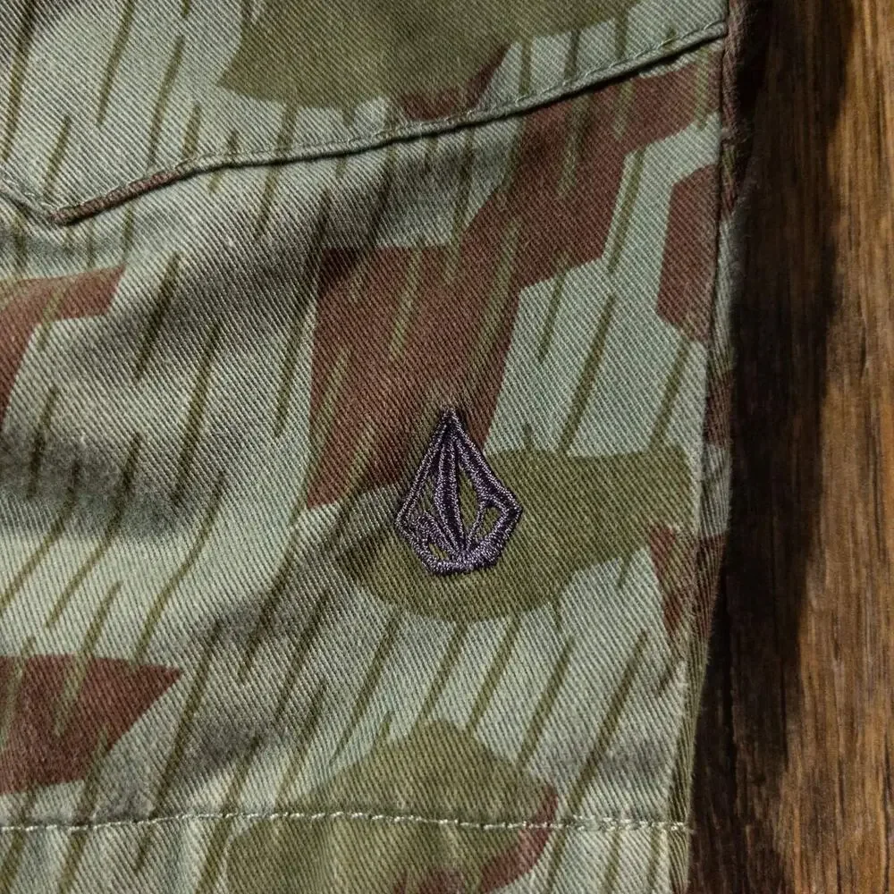 Volcom Splinter Rain Camo Cargo Shorts Men's Green Brown Size 36
